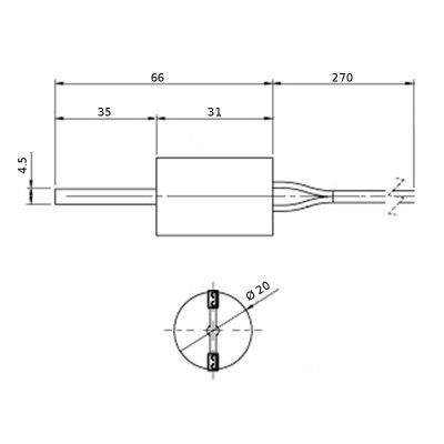 Zapalarka / Grzałka do pieca na pellet ComfortBilt, Edilkamin, niskonapięciowa, długość całkowita 66mm, 90 - 100W do 24 Volt AC - Zapalarki / Grzałki do pieca na pellet