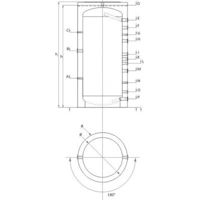 Zbiornik buforowy Sunsystem, Model P 1500, Pojemność 1500L, Statek Przemysłowy - Sunsystem
