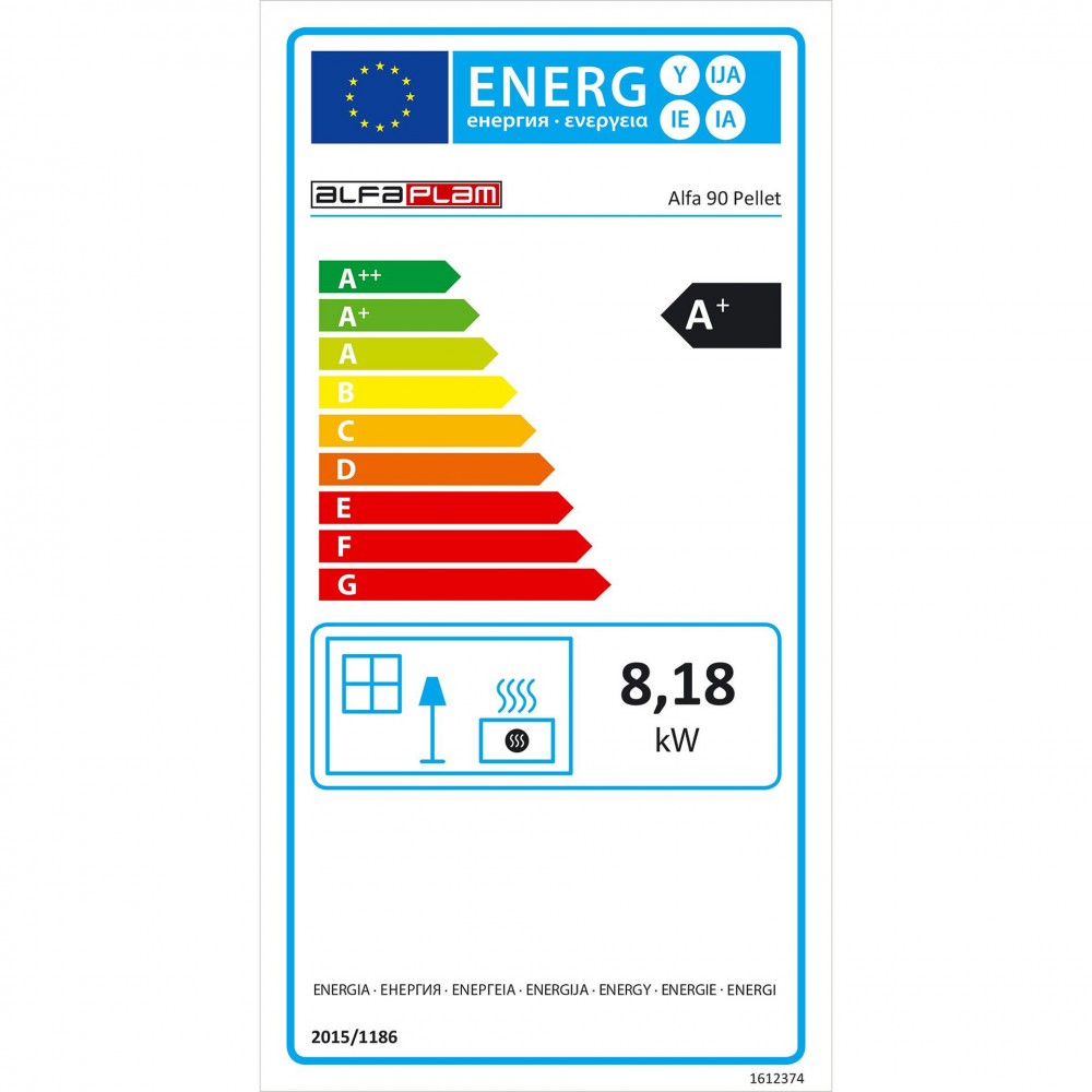 Kuchnia na pellet Alfa Plam Alfa 90 Pelet Antracyt, 8.18kW | Kuchnie na pellet |  |