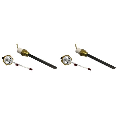 Zapalarka / Grzałka do pieca na pellet z czarnym kryształem kwarcu do Ferroli, Eco Spar, BURNiT, długość całkowita 123mm, moc 300W - x2 - Zapalarki / Grzałki do pieca na pellet