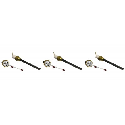 Zapalarka / Grzałka do pieca na pellet z czarnym kryształem kwarcu do Ferroli, Eco Spar, BURNiT, długość całkowita 123mm, moc 300W - x3 - Zapalarki / Grzałki do pieca na pellet