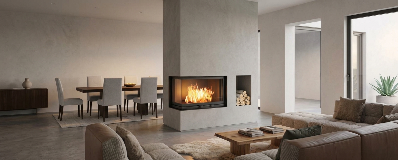 Kominki Velmora Fire w nowoczesnym wnętrzu