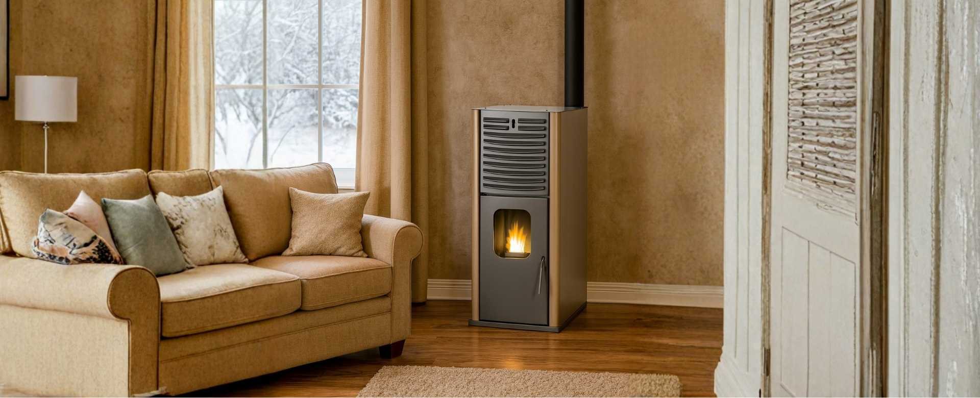 Kominek na pellet z płaszczem wodnym